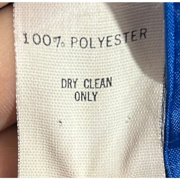 Vintage Norman’s Atlanta Blue Crinkle Halter Jumpsuit with Belt - Size XS/S - Picture 7 of 8